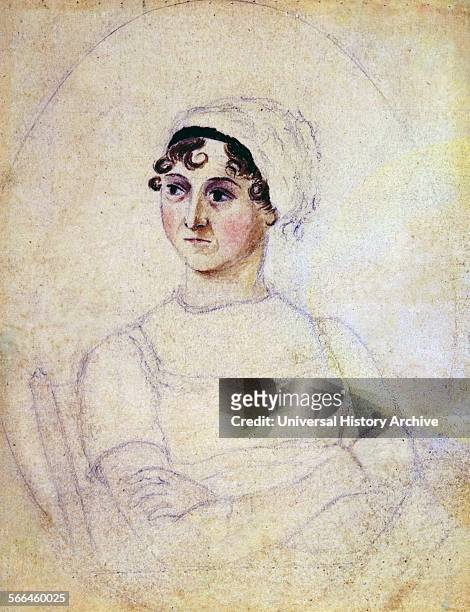 Colour portrait of Jane Austen drawn by her sister Cassandra. Dated 1810.