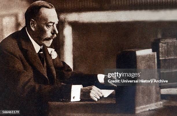 King George V of Great Britain Radio Christmas broadcast.