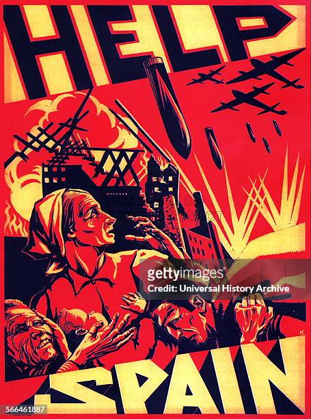 Republican propaganda poster during the Spanish Civil War, 1936-1939.