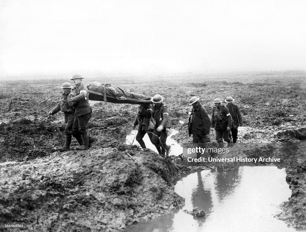 Canadian Soldiers wounded during the Second Battle of Passchendaele.