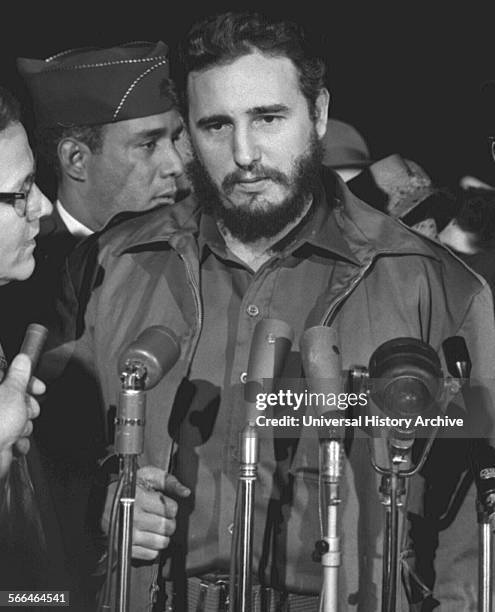 Fidel Castro of Cuba visits Washington DC 1959.