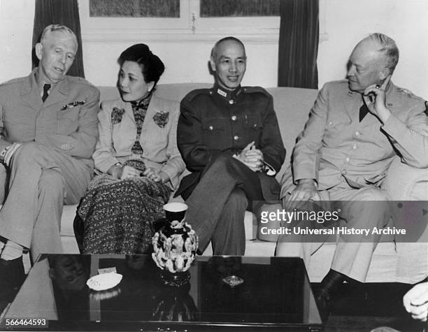 George Marshall, Song Meiling, Chiang Kaishek, and Dwight Eisenhower, circa 1946.