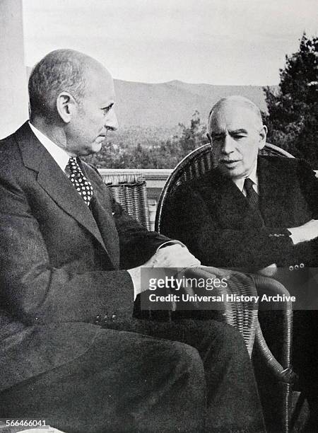 John Maynard Keynes with Henry Morgenthau at Bretton Woods Conference 1944. John Maynard Keynes, 1st Baron Keynes, 1883  1946), British economist...