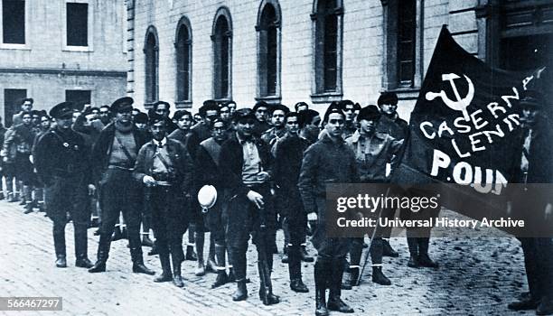 Militia guards the Headquarters of the POUM in Barcelona 1936. In the background stands British writer George Orwell. The Workers' Party of Marxist...