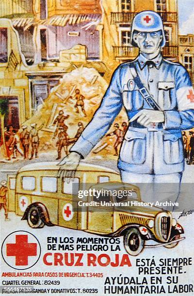Red Cross poster, during the Spanish Civil War.