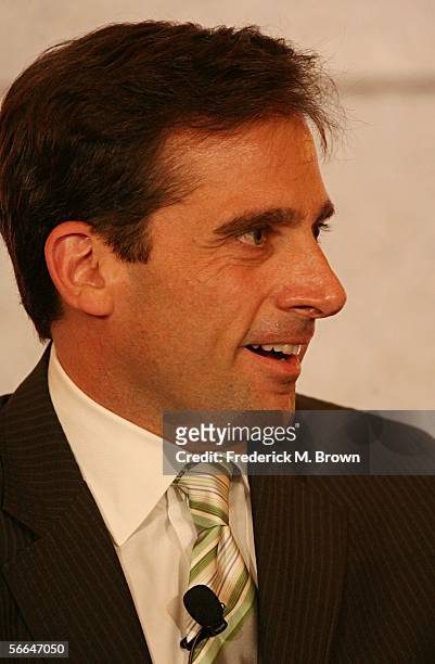 Actor Steve Carell of "The Office" speaks during the NBC executive question and answer segment of the Television Critics Association Press Tour at...