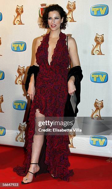 Actress Simona Borioni attends the TV, Sport, Cinema And Music Italian Awards at the Auditorium on January 22, 2006 in Rome, Italy.