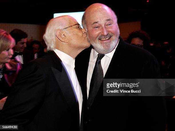 Producer Norman Lear and Director Rob Reiner attend the 2006 Producers Guild awards held at the Universal Hilton on January 22, 2006 in Universal...
