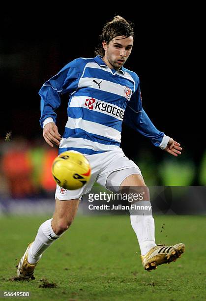 Bobby Convey of Reading in action during the Coca-Cola Championship match between Crystal Palace and Reading at Selhurst Park on January 20, 2006 in...