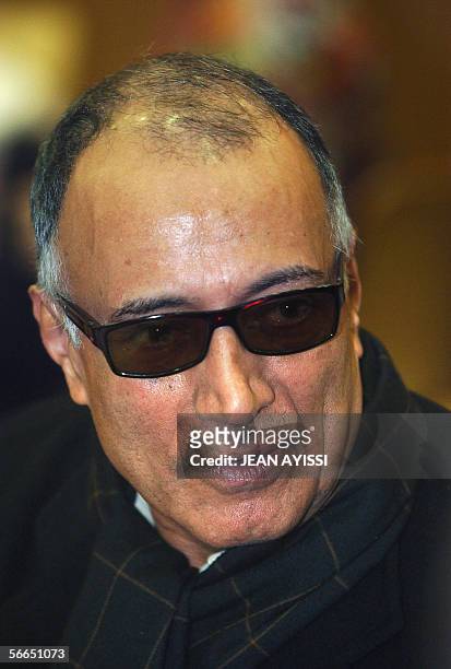 Portrait of Iranian director Abbas Kiarostami of the movie "The roads", taken 23 January 2006 in Vincennes, during the first edition of the...