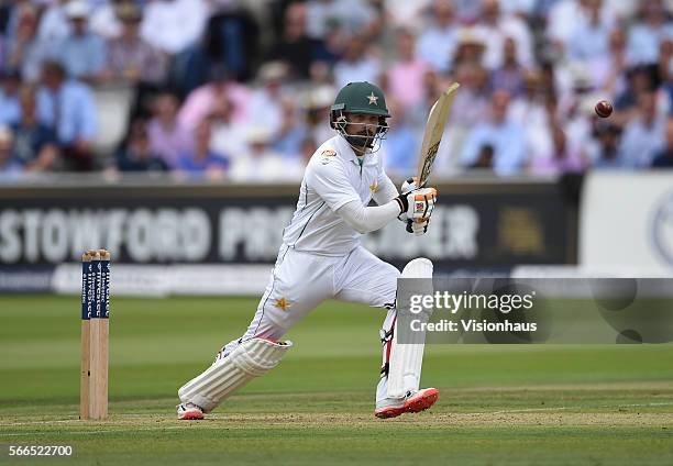 Mohammad Hafeez of Pakistan batting at Lord's Cricket Ground on July 14, 2016 in London, England.