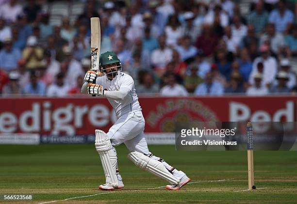 Mohammad Hafeez of Pakistan batting at Lord's Cricket Ground on July 14, 2016 in London, England.