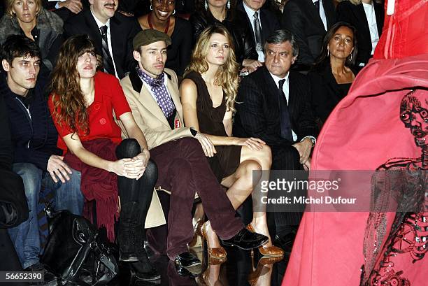 Actress Lou Doillon, Alexis Roche and actress Mischa Barton attend the Christian Dior fashion show as part of Paris Fashion Week Spring/Summer 2006...