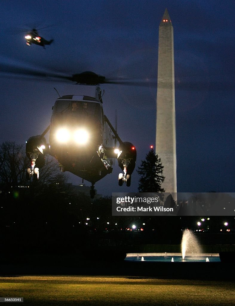 President Bush Arrives At The White House