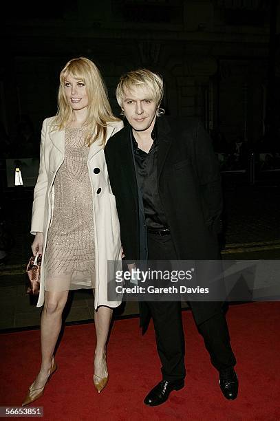 Nick Rhodes and Meredith Ostrom arrive at the UK Premiere of "Derailed" at the Curzon Mayfair on January 23, 2006 in London, England.