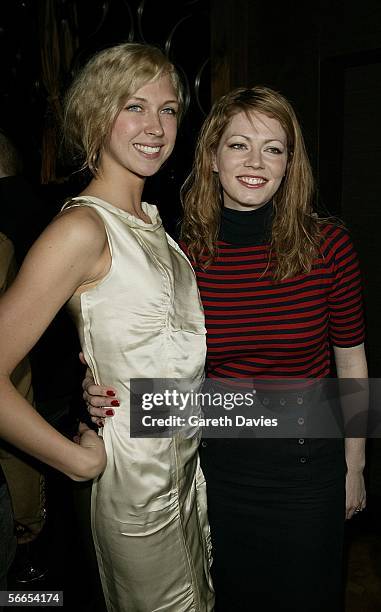 Margo Stilley and Jessica Oyelowo attend the after party following the UK Premiere of "Derailed," at Umu Restaurant on January 23, 2006 in London,...