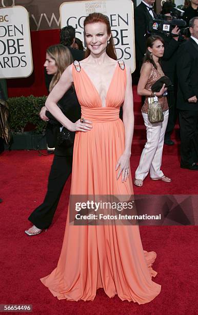 Actress Marcia Cross arrives to the 63rd Annual Golden Globe Awards at the Beverly Hilton on January 16, 2006 in Beverly Hills, California.