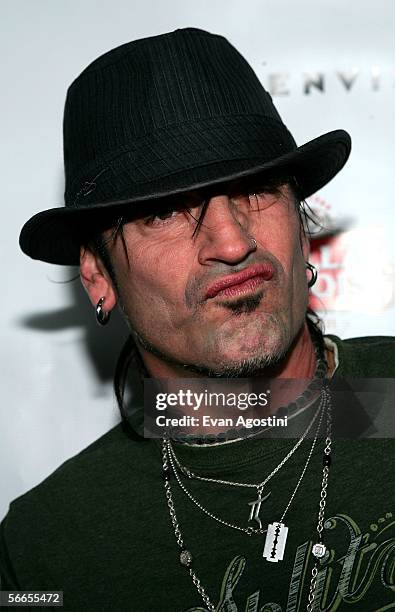 Musician Tommy Lee arrives to the Benderspink & Thrive Records Night Hosted by Tommy Lee at the Sundance Film Festival held at the Premiere Film &...