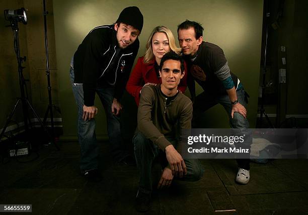 Actors Joel Moore, Max Minghella, Sophia Myles and Ezra Buzzington of the film "Art School Confidential" pose for a portrait at the Getty Images...