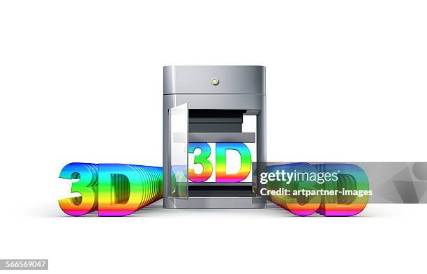 3d printer on white background - 3 d printer stock pictures, royalty-free photos & images