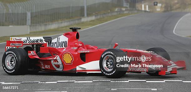 The Ferrari 248 F1 is displayed during the launch of the new Ferrari F1 car for the Season 2006 on January 24, 2006 in Mugello, Florence Italy