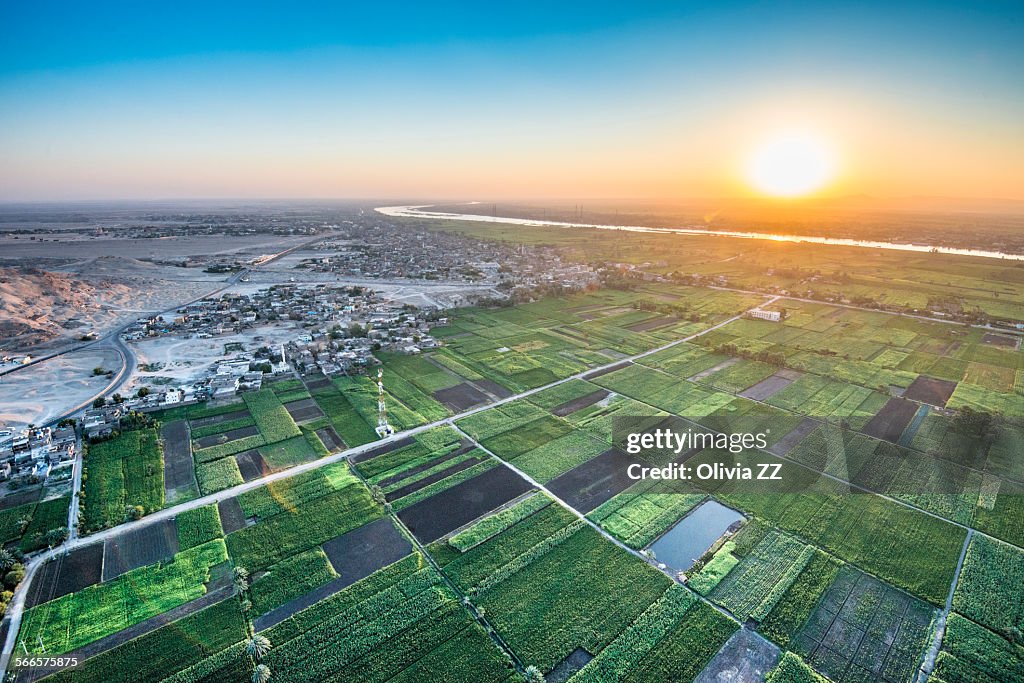 Sunrise of Nile river, Luxor, Egypt