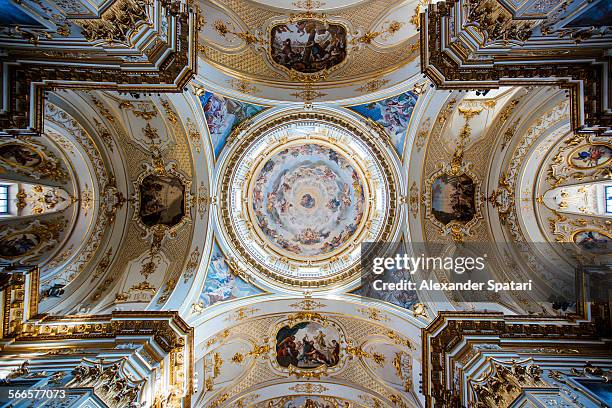 ceiling painting in bergamo cathedral, italy - italian culture stock pictures, royalty-free photos & images