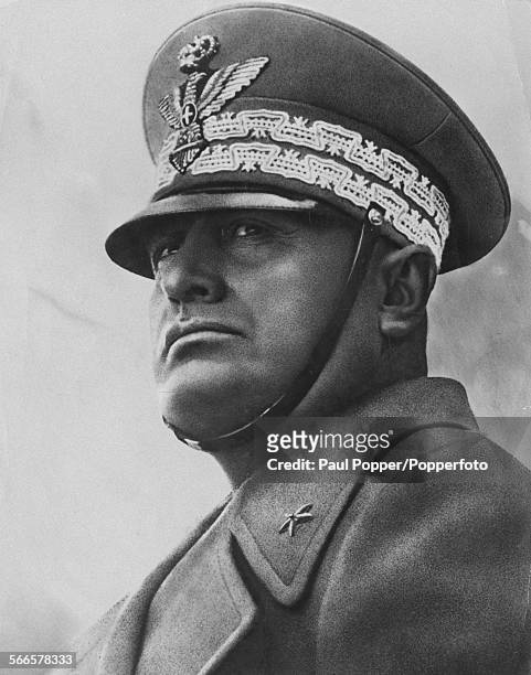 Italian Fascist dictator Benito Mussolini in uniform, circa 1940.