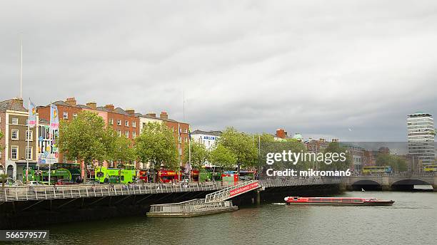 dublin, ormond quay view. - quayside stock pictures, royalty-free photos & images