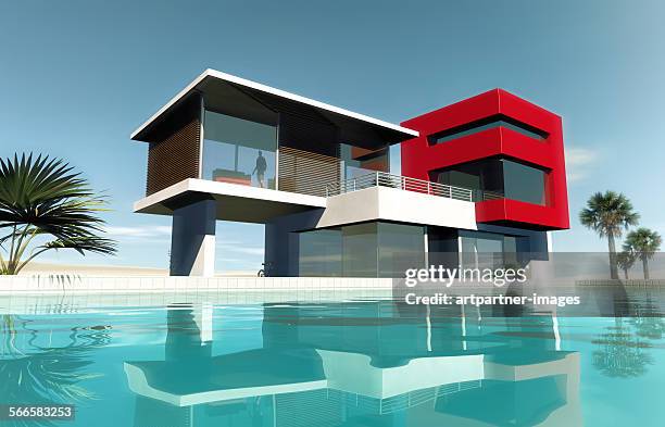 modern house - modern art stock-fotos und bilder