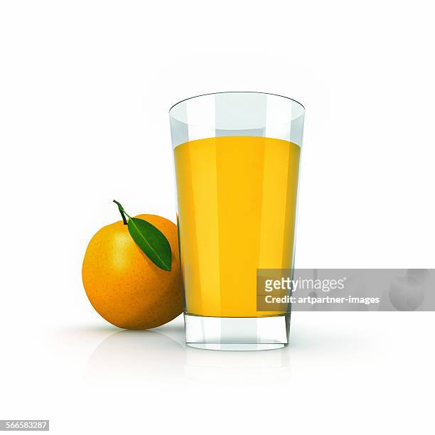 a glass of orange juice - orangensaft ストックフォトと画像