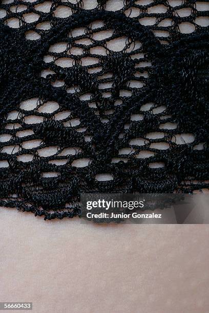 close of embroidered material on skin - goosebumps up close stock pictures, royalty-free photos & images