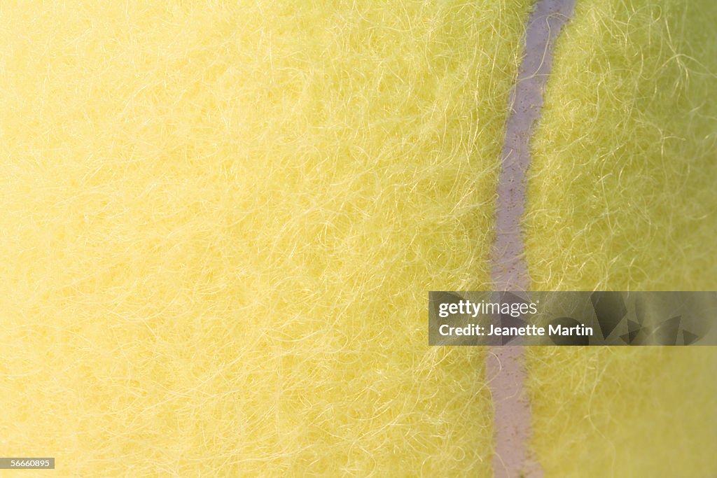 A tennis ball, close up