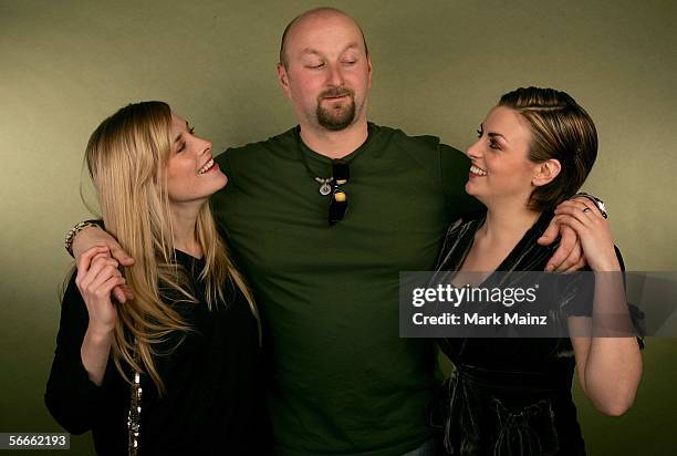 Actress Shauna Macdonald, director Neil Marshall and actress Nora-Jane Noone of the film "The Descent" poses for a portrait at the Getty Images...