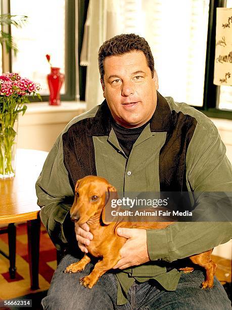 Steve Ribeira Actor Steve Schirripa poses for a portrait with his pet dogs during a ...