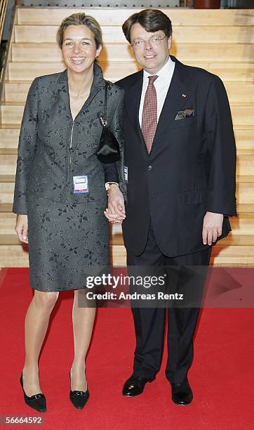 Peter Schwenkow and his wife Inga Griese-Schwenkow attend the German Media Award on January 24, 2006 in Baden-Baden, Germany. The Media Award was...