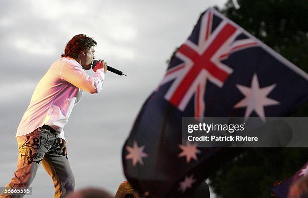Singer Jon Stevens performs at the Australia Day Live 06 Concert at Parliament House on January 25, 2006 in Canberra, Australia.
