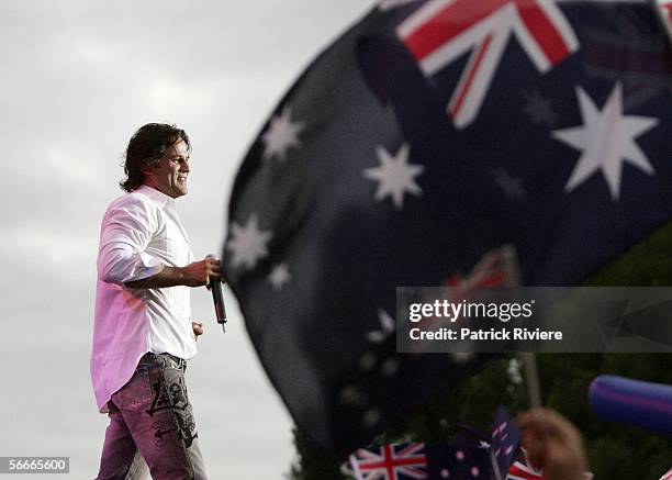 Singer Jon Stevens performs at the Australia Day Live 06 Concert at Parliament House on January 25, 2006 in Canberra, Australia.