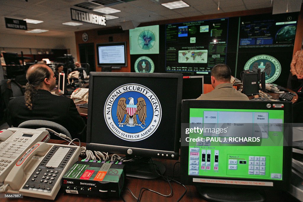 A computer workstation bears the Nationa