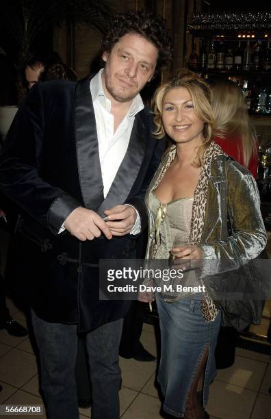 Marco Pierre White and wife Matti Pierre White attend the relaunch party celebrating the opening of the latest branch of Marco Pierre-White and...