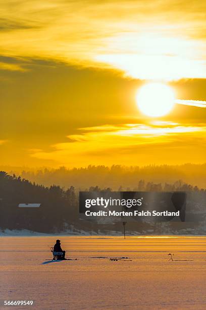 ice fishing - bærum stock pictures, royalty-free photos & images