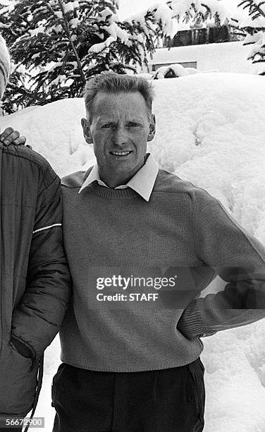 Portrait of Italian bobsledder Eugenio Monti taken 15 February 1968 in Alpe d'Huez during the Winter Olympic Games. Monti won his first two gold...