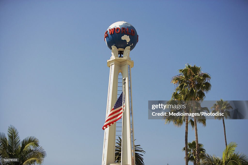 Low angle view of a world tower, Hollywood, Los Angeles, California, USA