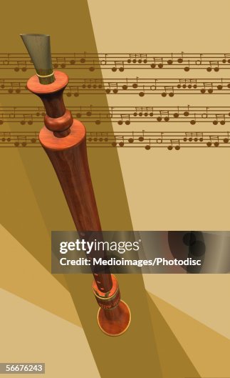 Clarinet with musical notes Clarinet with musical notes