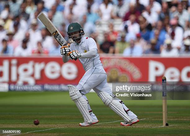 Mohammad Hafeez pf Pakistan batting at Lord's Cricket Ground on July 14, 2016 in London, England.