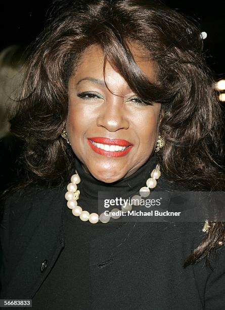 Actress/singer Mary Wilson arrives at the Dionne Warwick: 45th Anniversary Spectacular after party at the Hollywood Palladium on January 26, 2006 in...