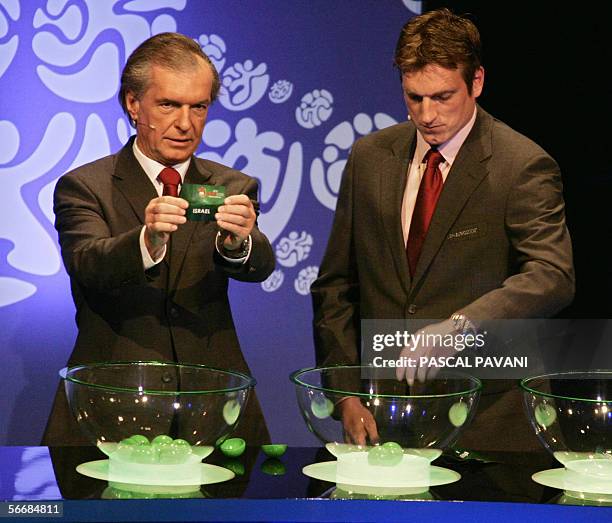 Montreux, SWITZERLAND: The president of the Austrian football federation Friedrich Stickler and former Austrian player Andi Herzog pictured 27...