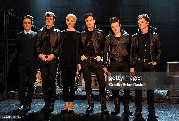 Backbeat' Photo Call, Duke Of York Theatre, London, Britain - 07 Oct 2011, Cast: Nick Blood - 'Stuart Sutcliffe', Andrew Knott - 'John Lennon', Ruta...