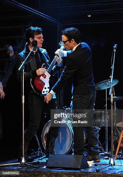 Backbeat' Photo Call, Duke Of York Theatre, London, Britain - 07 Oct 2011, Daniel Healy - 'Paul Mccartney' And Nick Blood - 'Stuart Sutcliffe'