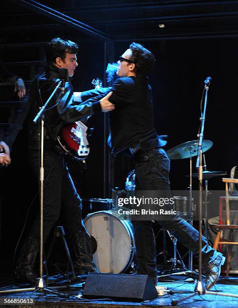 Backbeat' Photo Call, Duke Of York Theatre, London, Britain - 07 Oct 2011, Daniel Healy - 'Paul Mccartney' And Nick Blood - 'Stuart Sutcliffe'